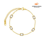 Pulseira Cristal Banhada em Ouro 18k