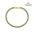 Pulseira Duo Esmera Cristal Banhada em Ouro 18k