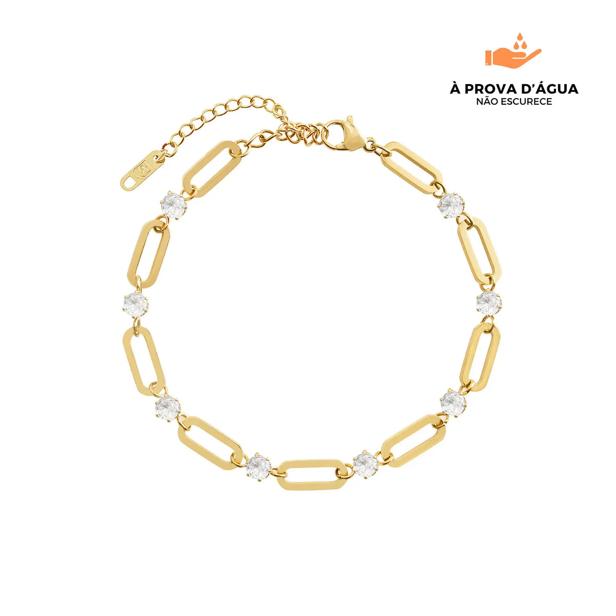 Pulseira de Elos Glamour Banhada em Ouro 18k