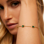 Pulseira Esmera Banhada em Ouro 18k