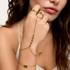 Pulseira Esmera Retangular Banhada em Ouro 18k