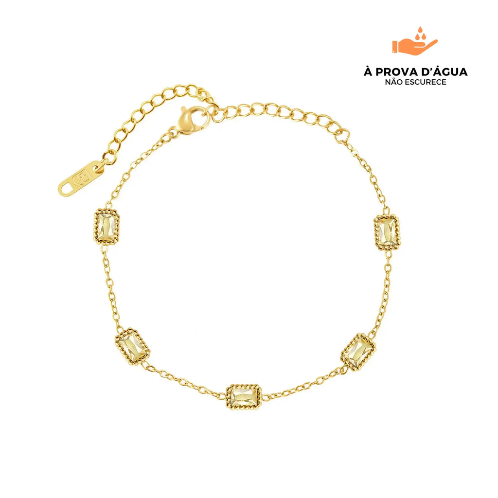 Pulseira Pontos Dourados Banhada em Ouro 18k