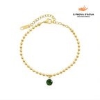 Pulseira Ponto Esmera Banhada em Ouro 18k