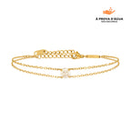 Pulseira Solitário Banhada em Ouro 18k