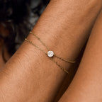 Pulseira Solitário Banhada em Ouro 18k