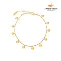 Tornozeleira Conchas Banhada em Ouro 18k