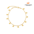 Tornozeleira Conchas Banhada em Ouro 18k