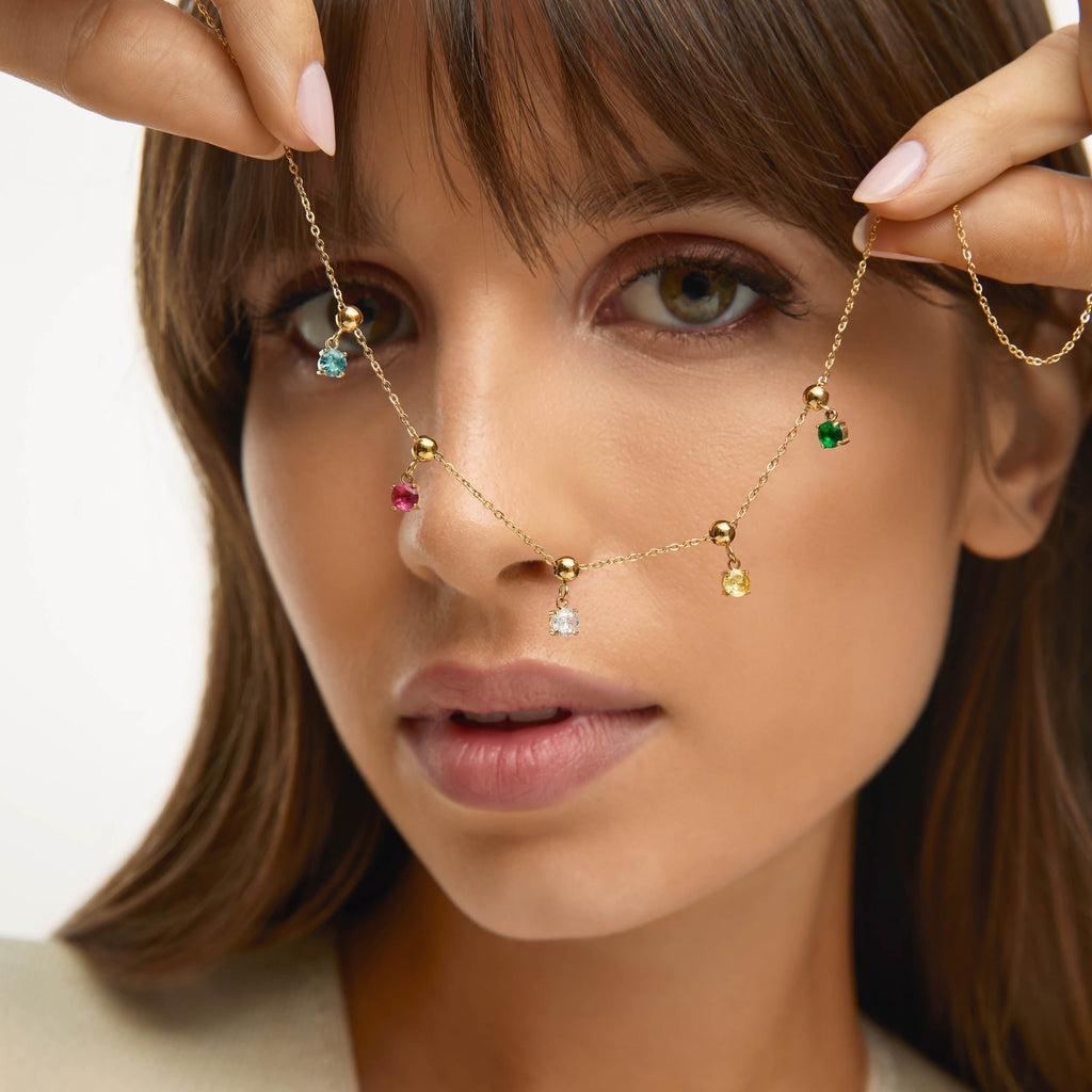 Pingente Ponto de Luz Turquesa Banhado em Ouro 18k
